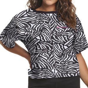 NWT - Women's Champion Abstract Zebra Striped Cropped Shirt